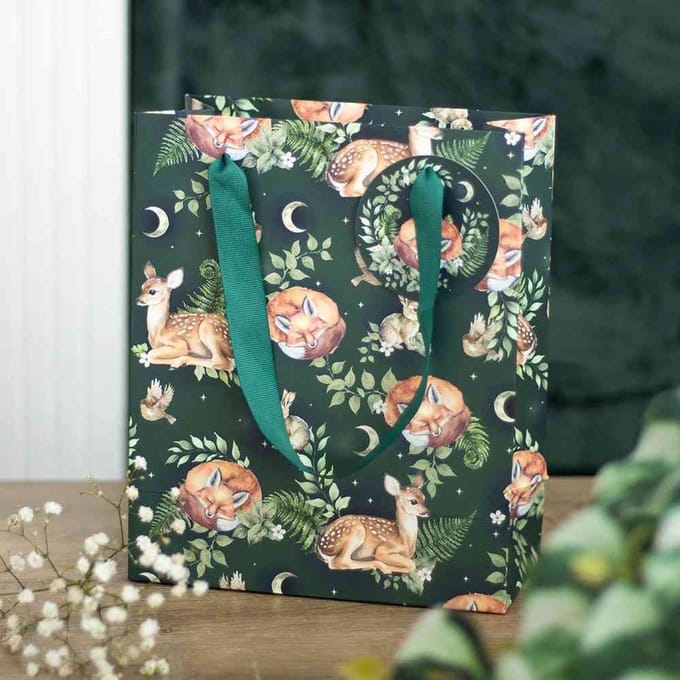 Something Different - 23cm Fawn and Friends Forest Print Cadeautas - Multicolours