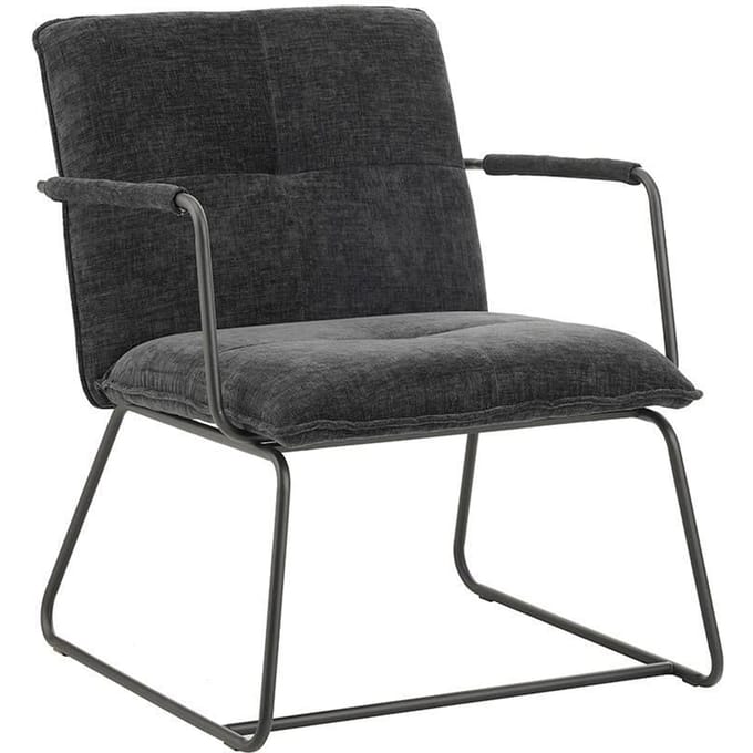Dimehouse Moderne fauteuil zwart chenille stof Hailey - Chenille - Design