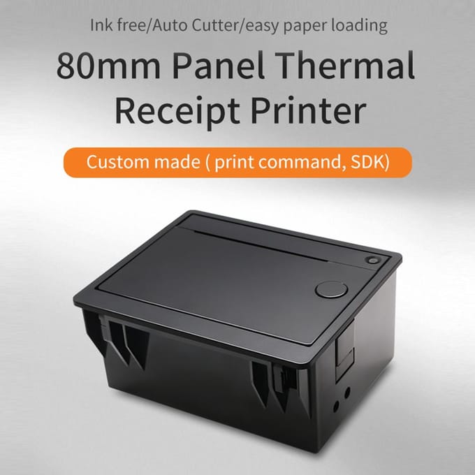 80 mm ingebouwde thermische printermodule met TTL+RS232+USB-verbindingen Ondersteunt ESCPOS-opdrachten 72 mm 0 zwart