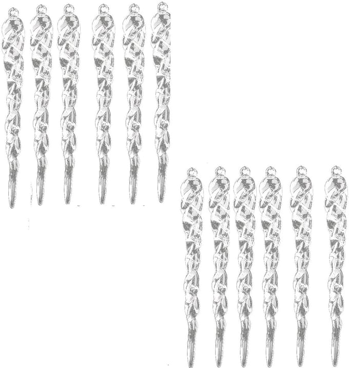 Kerstboomhanger Istapp kunststof transparant 12-pack