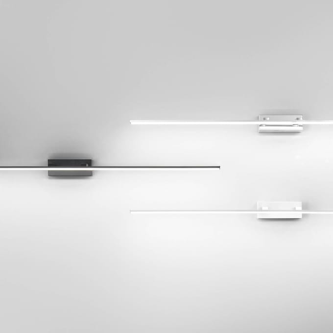 Fabas Luce Nala LED spiegellamp, wit, breedte 110 cm, metaal