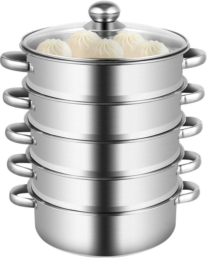 Stoompan RVS 5-Delig - Universele Stoominzet voor Gezond Koken