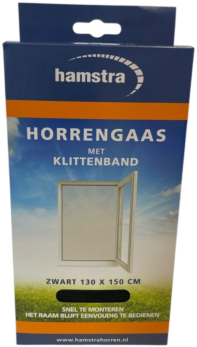 Hamstra horgaas met klittenband - zwart - 130x150 cm - wasbaar