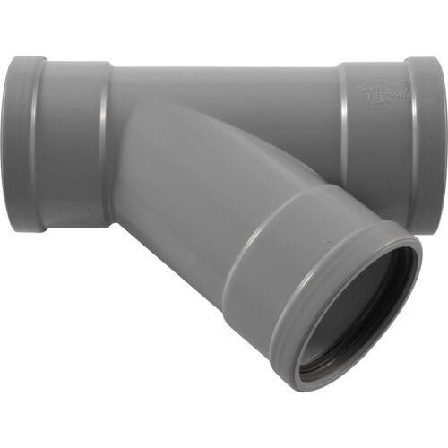 Wavin PVC T-stuk manchet 45deg 110mm, 3 x mof