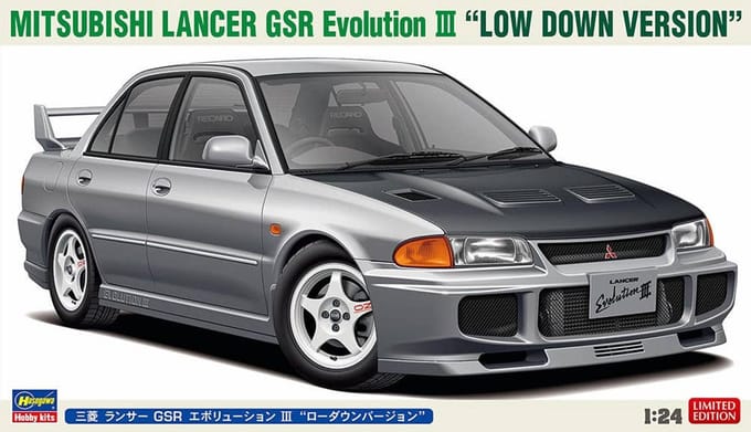 Hasegawa Modelbouwpakket Auto - 20782 Mitsubishi Lancer GSR Evolution III - Low Down Version - Japanse Auto Plastic - 1:24 - Modelbouw