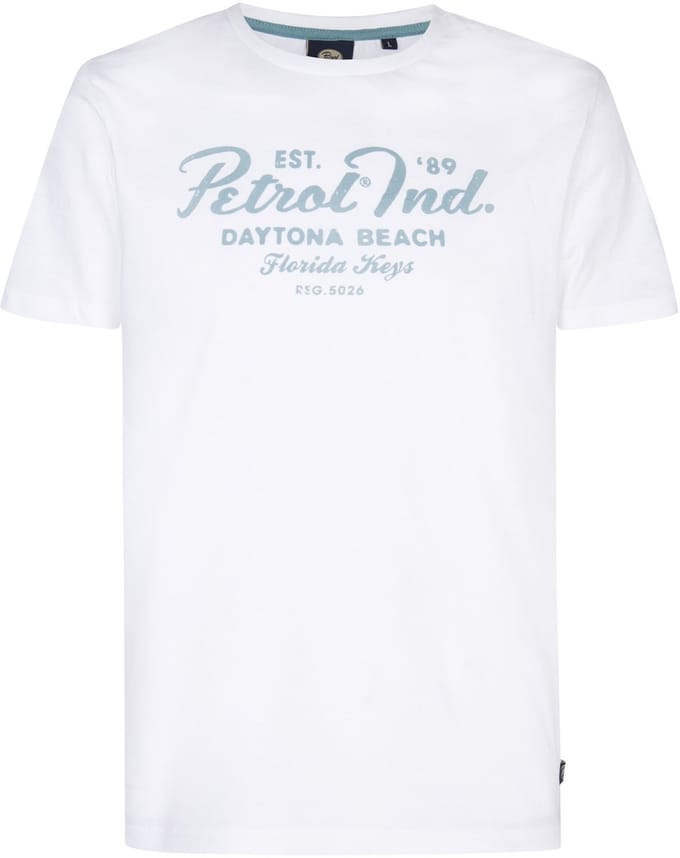 Petrol Industries - Heren Artwork T-shirt Tropicside - Wit - Maat S