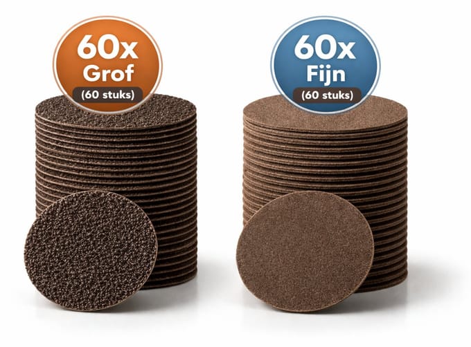 RickiParodi Navulpads voor Eeltverwijderaar – 120 Stuks (Grof & Fijn)