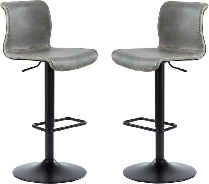 set van 2 Barkruk modern grijs
