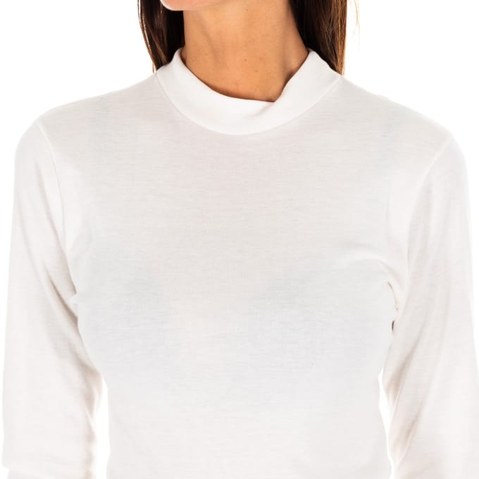 T-shirt met lange mouwen en halfhoge kraag 1625-M dames