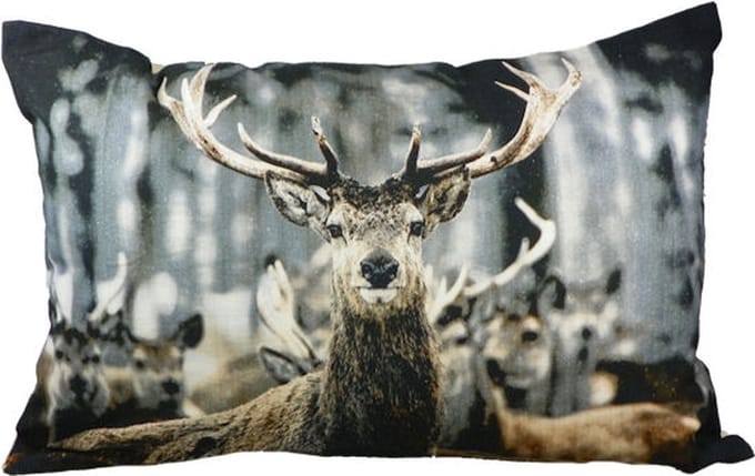 canvas kussen winter hert 40x60cm
