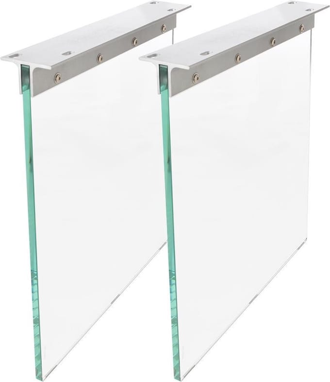 Tafelpoten boomtafel Live-Edge 60x2 cm glas (set van 2).