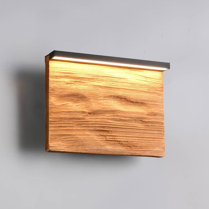 Trio Lighting LED wandlamp Kalea, breedte 20 cm, houtkleurig, hout