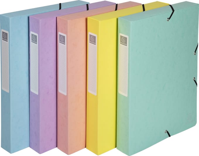 Exacompta 8x AQUAREL Klasseerdoos - rug 40mm -glans karton - A4 - Geassorteerd - 59560E