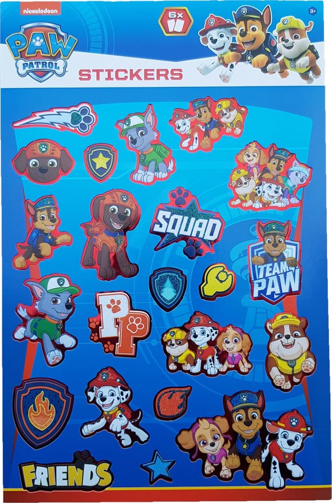 Paw Patrol "Squad" Stickerboek met glitters +/- 250 stickers