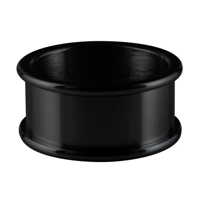 Quiges Stapelring Ring - Basisring  - Dames - RVS zwart - Maat 17 - Hoogte 8mm