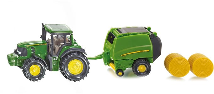 Siku 1665 John Deere traktor met balenpers Voertuigen Speelgoed voertuigen Diverse speelgoedvoertuigen