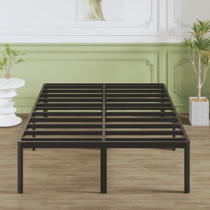 Metalen Bed - Dubbelbed Frame - Rustig Slapen - Piepvrij Ontwerp - 160x190 cm - Zwart