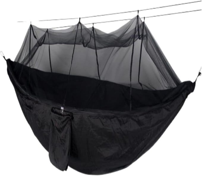 Hangmat met Klamboe - Kampeer Swing - Outdoor Ontspanning - Anti Rollover Ontwerp - Draagbaar - C