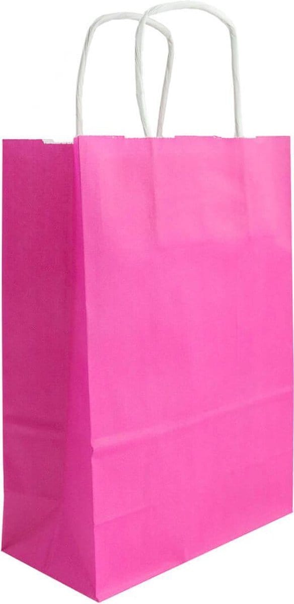 50x papieren tassen fuchsia - 18x8x24cm (A5)