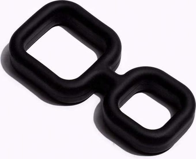 Siliconen Cockring Muscle 2 Way - Zwart