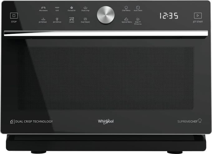 Whirlpool Supreme Chef MWSC 933 SB - Combimagnetron - 33 l - 900 W - Zwart/Zilver