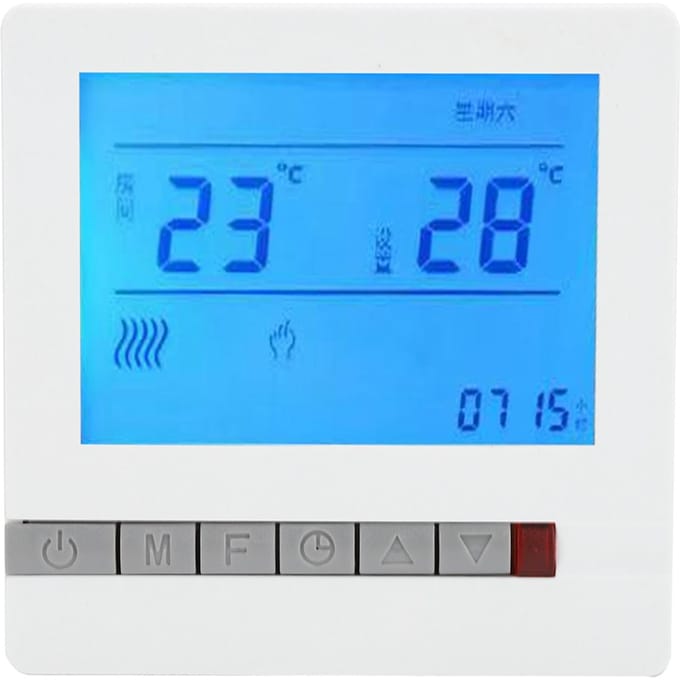 Thermostat AC220V Panneau de Contrôle de Température pour Chauffage au Sol Hydronique avec Affichage LCD blue