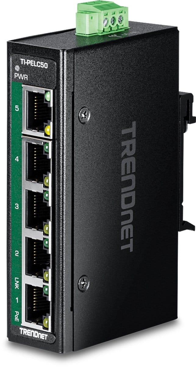 TRENDnet TI-PELC50 - Version V1.xR - switch - industrial mini - 5 ports - TAA Compliant
