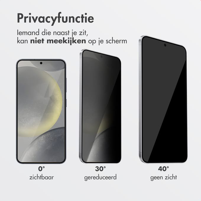 Accezz Screen Protector - Geschikt voor Samsung Galaxy S24 / S25 - Gehard Glas Privacy Screenprotector + Applicator