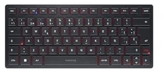 CHERRY KW 9200 MINI, Compact Keyboard with Multiple Devices, Up to 4 Devices, Spanish Layout (QWERTY), Bluetooth, 2.4GHz or Wired, Rechargeable, Black