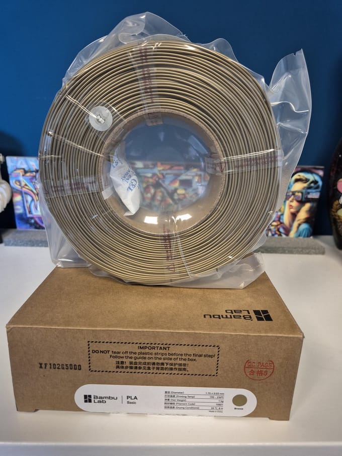 Bambu Lab - PLA Basic 1.75mm Filament – 1kg – bronze (brons) - zonder spoel