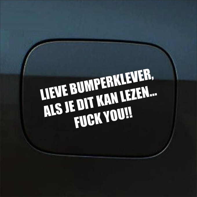 Bumpersticker - Lieve Bumperklever - 6 X 14,8 - Wit