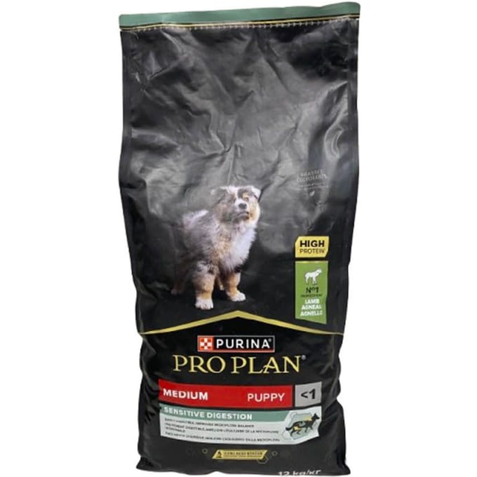 12 kg of 14 kg Pro Plan droogvoer voor honden + 345 g/426 g Pro Plan Dental Care hondensnack gratis! - Medium Puppy Lam & Rijst Sensitive Digestion 12 kg