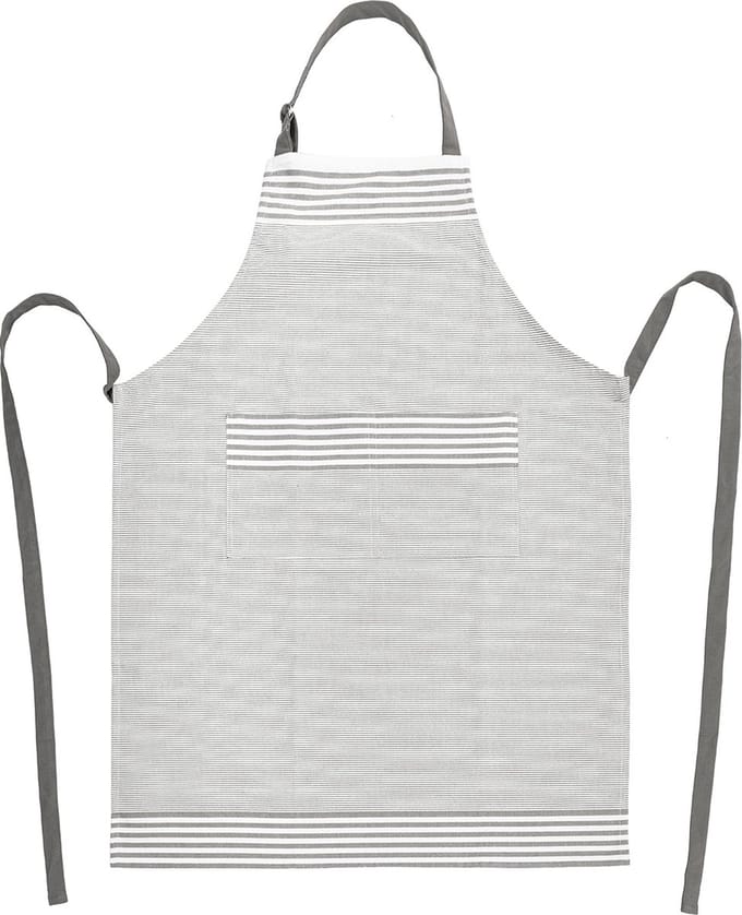 Tiseco - Keukenschort XL-LINES - Katoen - Extra lang - 70x90 cm, grijs