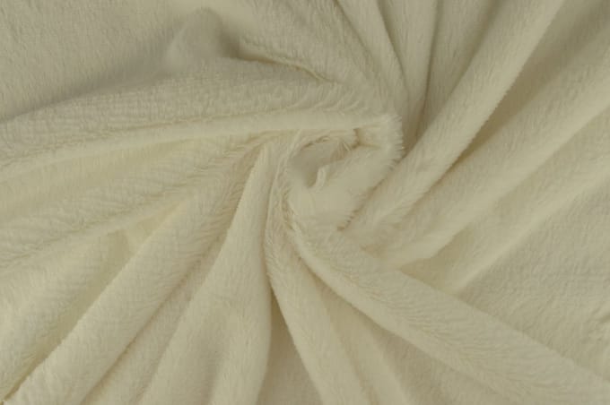 10 meter zachte bont stof - Wit - Pluche stoffen - 155cm breed