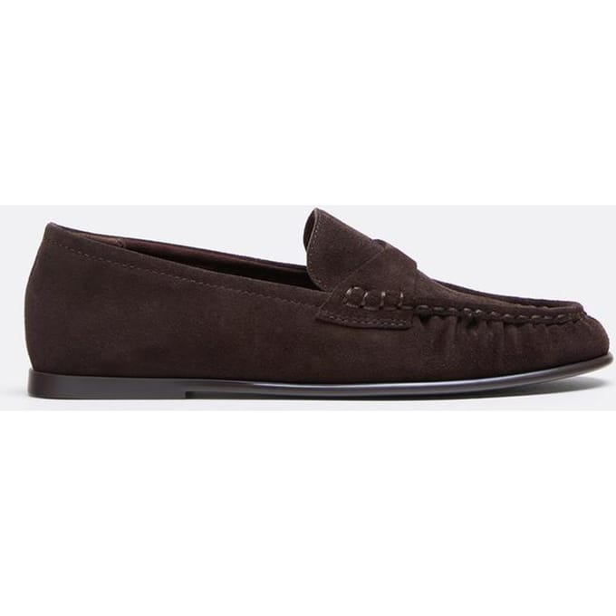 Stradivarius Flexibele bruine leren loafers  BRUIN 37