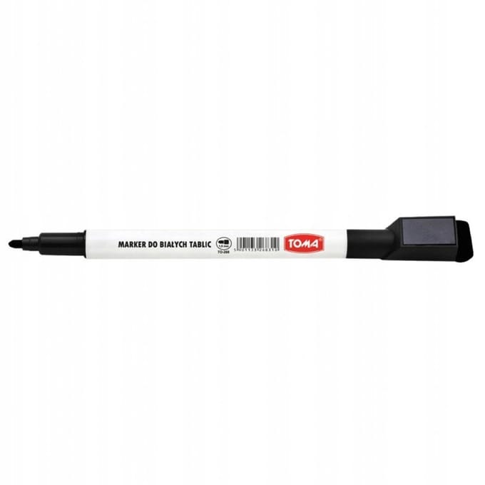 Toma Zwart Whiteboard Stift met Magneet & Gum - Sneldrogend