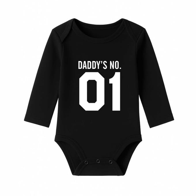 Romper Daddy's no. 1 - zwart - lange mouw