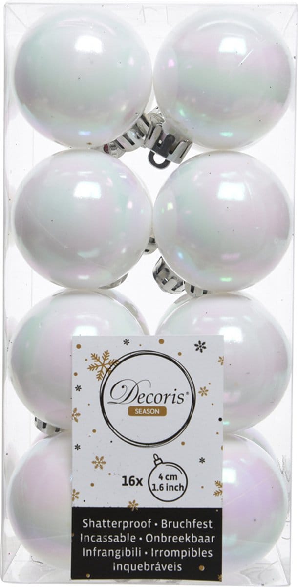 Decoris kerstballen - 16 stuks - 4cm - kunststof