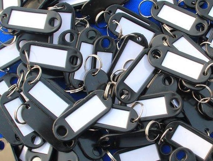 Sleutellabels - Sleutellabel - Sleutelhangers - Sleutelhanger - Zwart - 100 Stuks