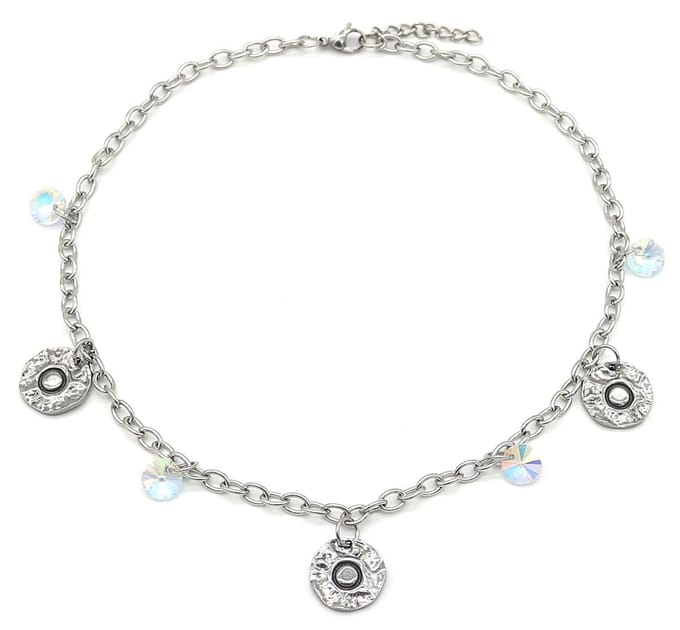 Ketting voor Kinderen - Munten - RVS - Lengte Verstelbaar 36-39 cm - Zilverkleurig