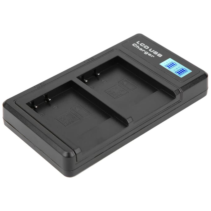 Draagbare Camera Batterijlader voor NPBN1 USB Camera Dubbele Lader met LCD-scherm black