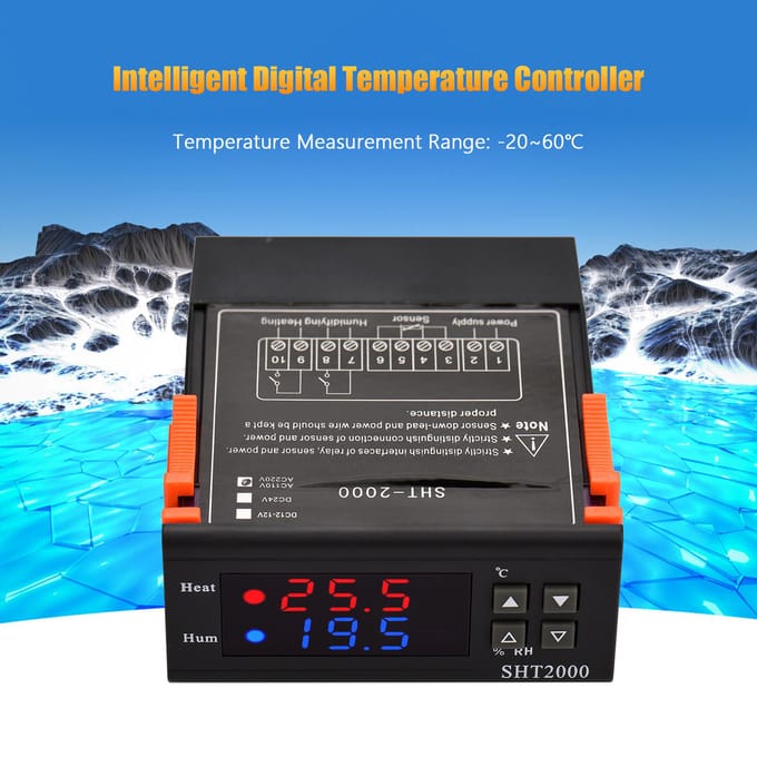 Digitale temperatuurregelaar SHT2000 Intelligente temperatuurregelaar AC 110~220V koelkast zwart