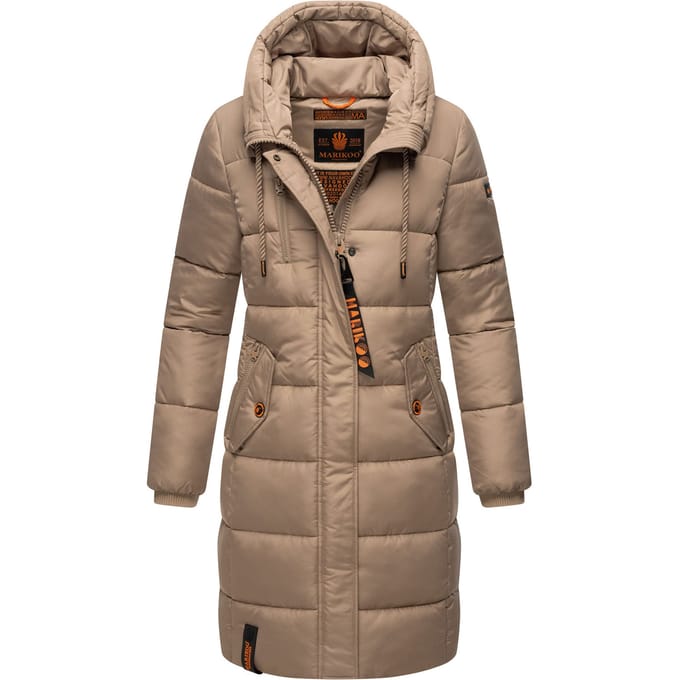 Marikoo dames winterjas – Lange gewatteerde jas met capuchon & zakken