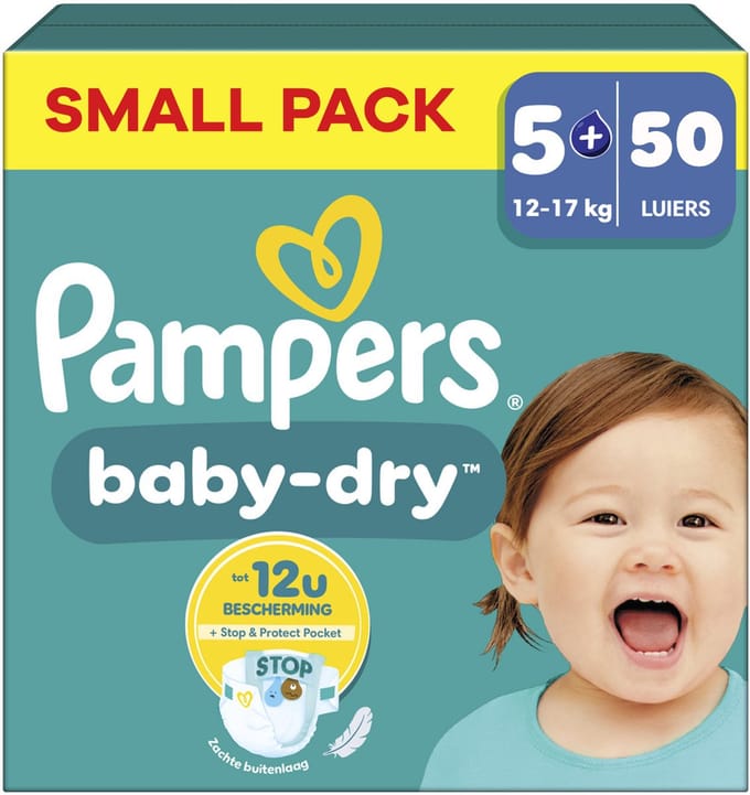 Pampers - Baby Dry - Maat 5+ - Small Pack - 50 Stuks - 12-17 kg