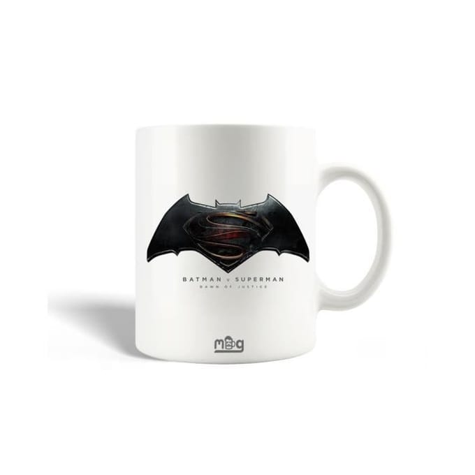 Mug en Céramique - Batman v Superman - 30cl - Blanc - Compatible Lave-Vaisselle - Rond