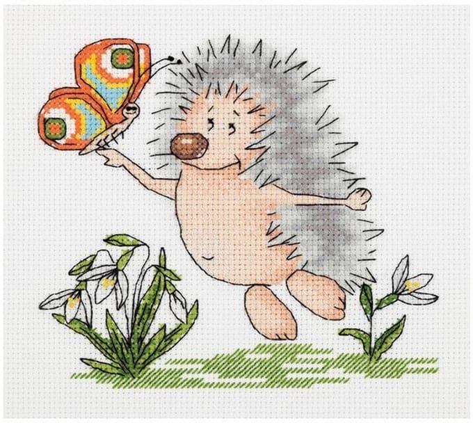 Borduurpakket Egel Met Vlinder - Panna