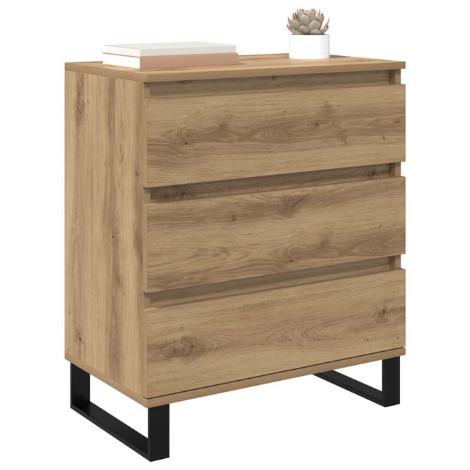 vidaXL Dressoir Artisan Eiken 60 x 35 x 70 cm Bewerkt hout
