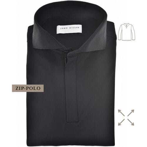 John Miller Plain Hyperstretch Comfort Poloshirt Zwart / male