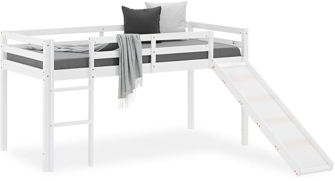 Homestyle4u Hoogslaper - 90x200 cm - Wit - Glijbaan