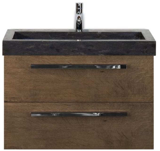 Seville Badmeubelset 80 cm - Tabacco - Wastafel Hardsteen Wit Lucca